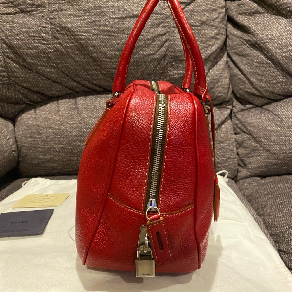 Prada Red Leather Shoulder Bag - Picture 10 of 15